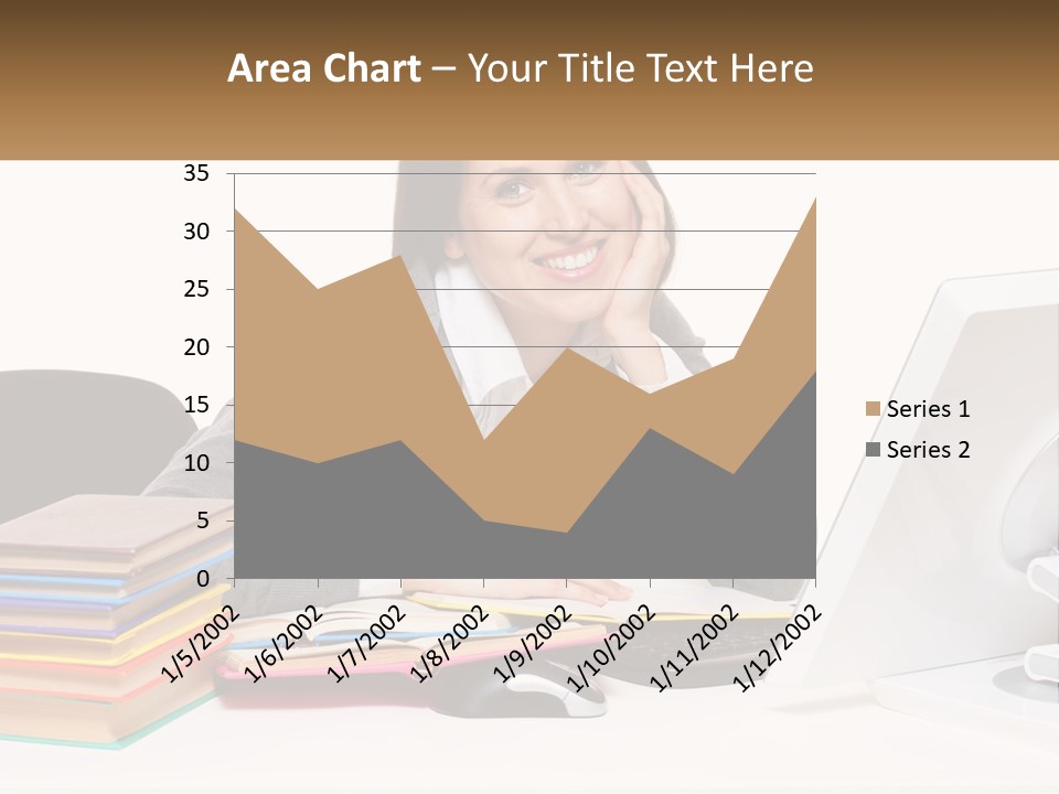 College Woman Assured PowerPoint Template