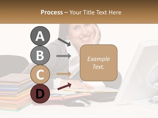 College Woman Assured PowerPoint Template