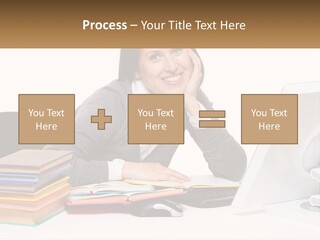 College Woman Assured PowerPoint Template