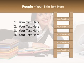 College Woman Assured PowerPoint Template