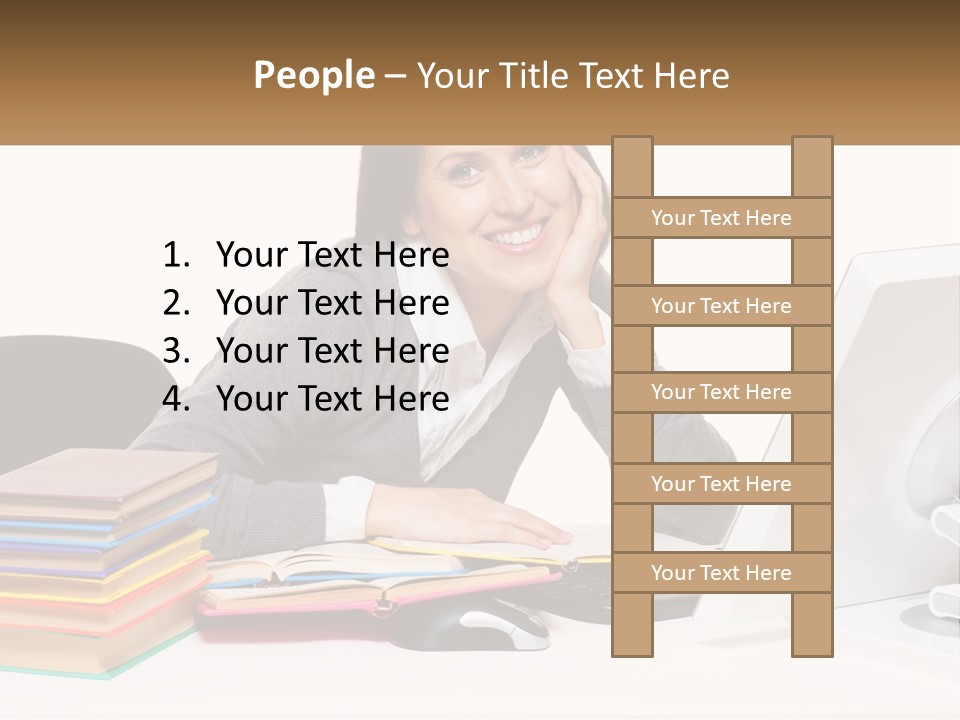 College Woman Assured PowerPoint Template