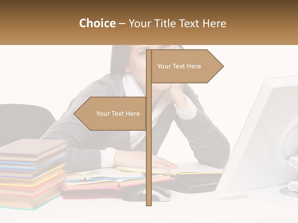 College Woman Assured PowerPoint Template