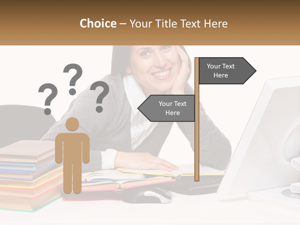 College Woman Assured PowerPoint Template