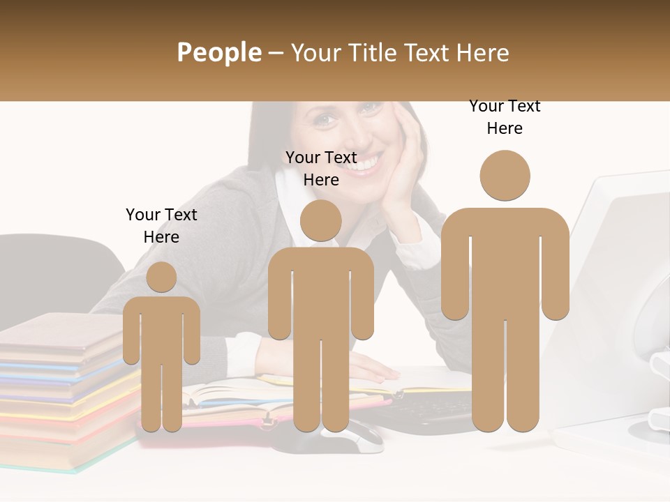 College Woman Assured PowerPoint Template