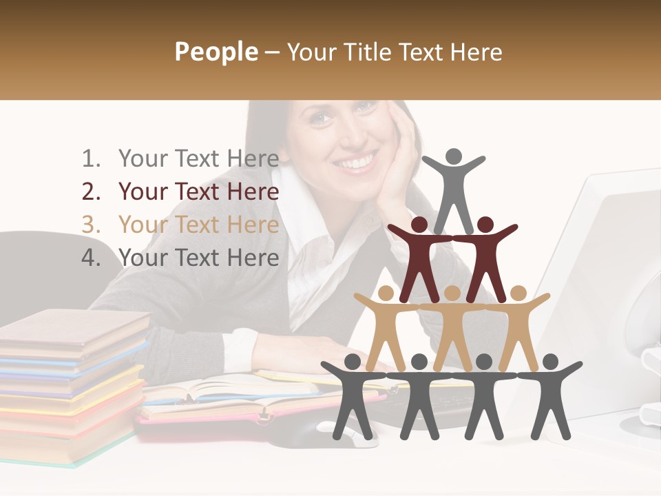 College Woman Assured PowerPoint Template