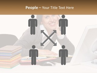 College Woman Assured PowerPoint Template