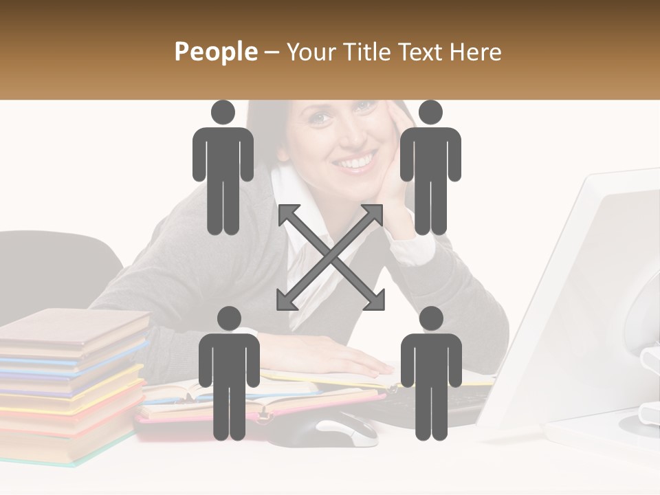 College Woman Assured PowerPoint Template