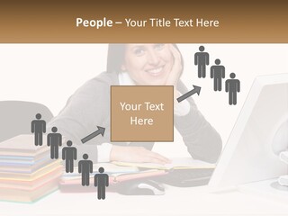 College Woman Assured PowerPoint Template