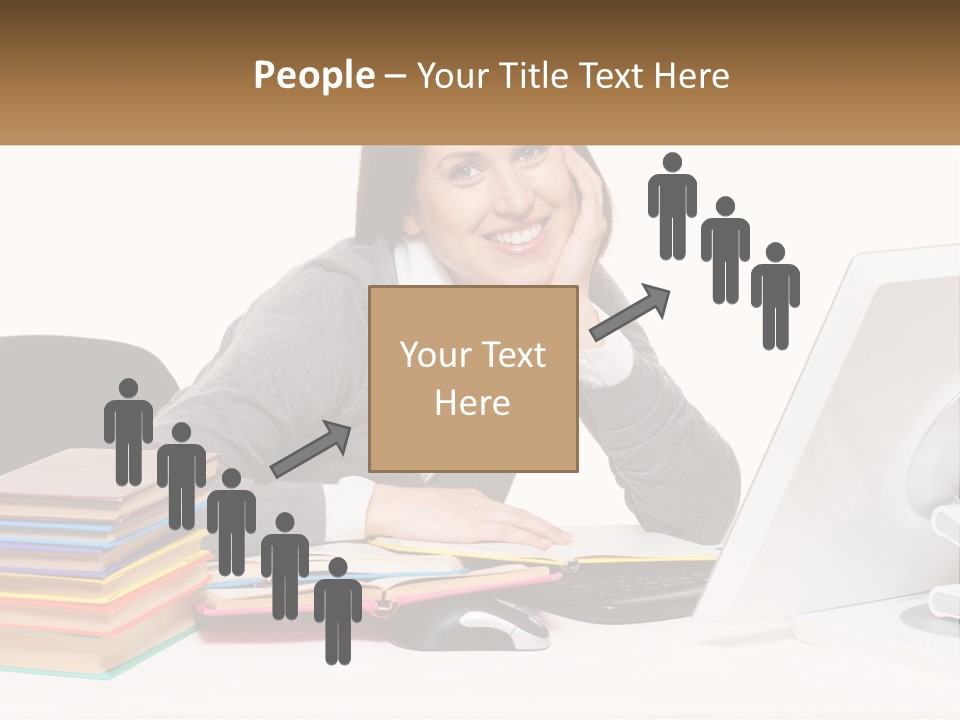 College Woman Assured PowerPoint Template