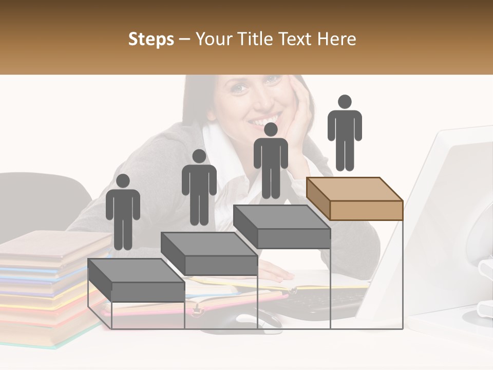 College Woman Assured PowerPoint Template