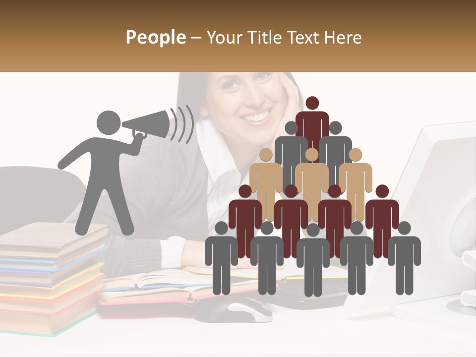 College Woman Assured PowerPoint Template