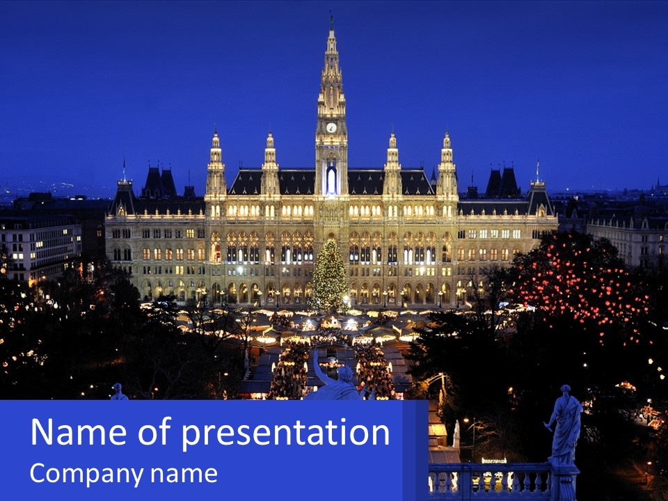 Illuminated Market Image PowerPoint Template