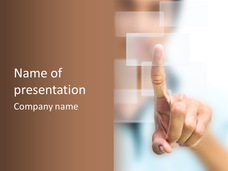 Finger Pretty Push PowerPoint Template