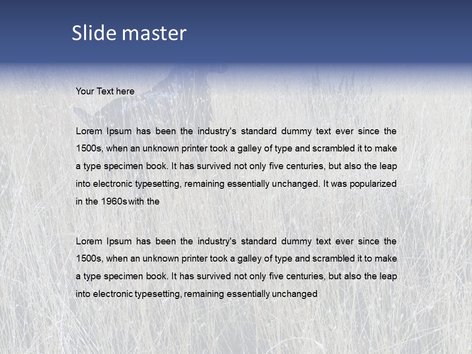 Gold Blue Sky Hunting Dog PowerPoint Template