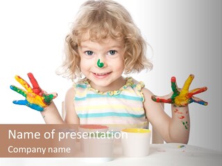 Playful Kid Playing PowerPoint Template