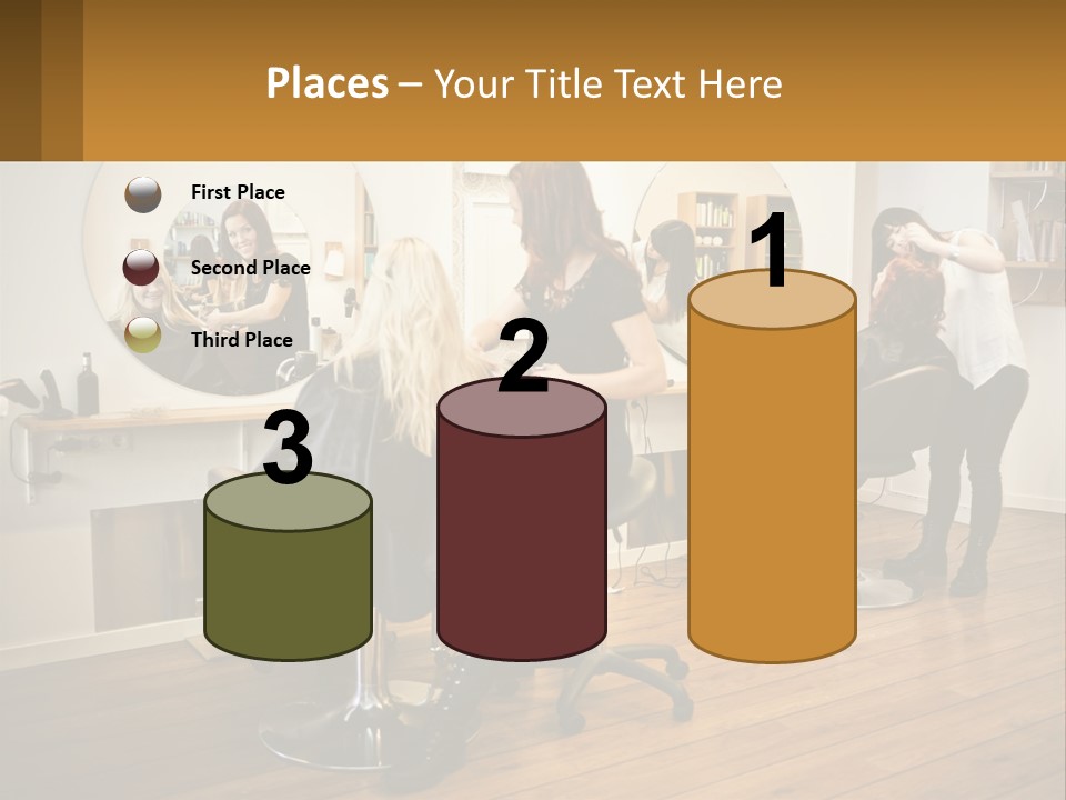 Color Image Hair Salon People PowerPoint Template