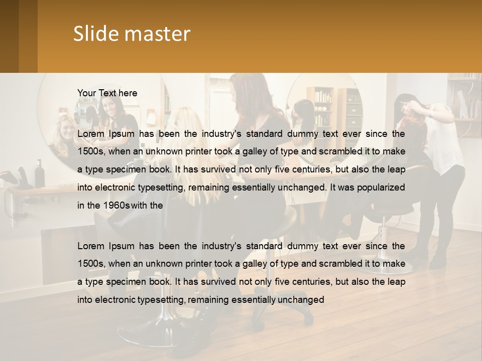 Color Image Hair Salon People PowerPoint Template