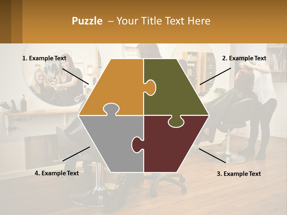 Color Image Hair Salon People PowerPoint Template