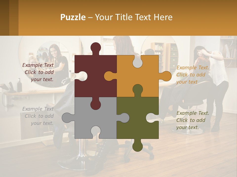 Color Image Hair Salon People PowerPoint Template