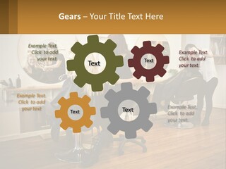 Color Image Hair Salon People PowerPoint Template