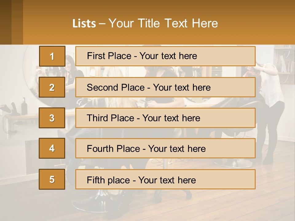 Color Image Hair Salon People PowerPoint Template