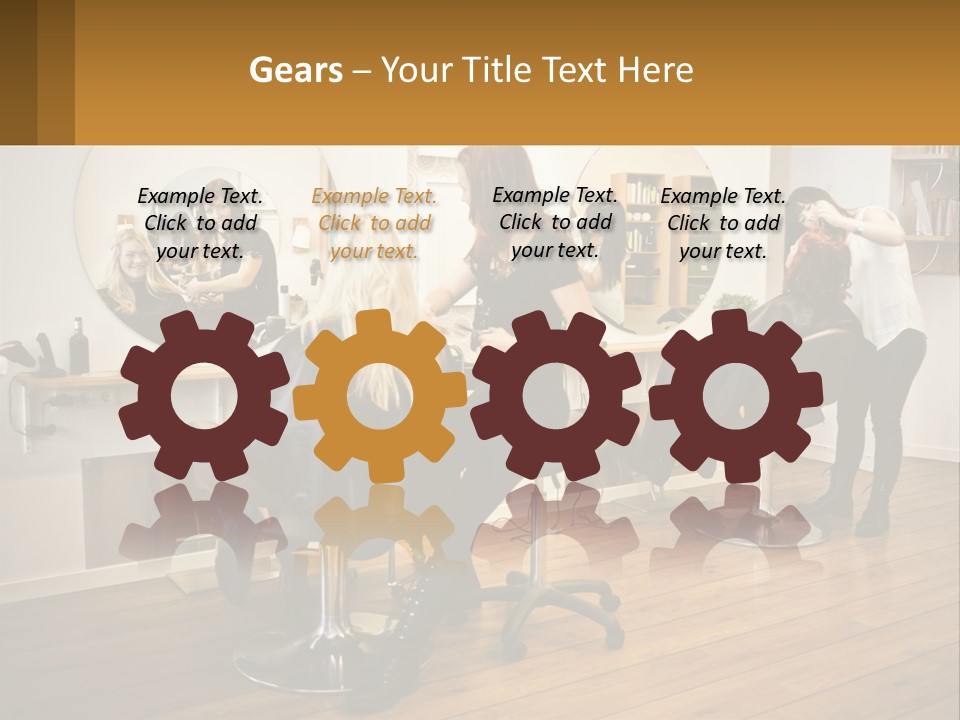 Color Image Hair Salon People PowerPoint Template