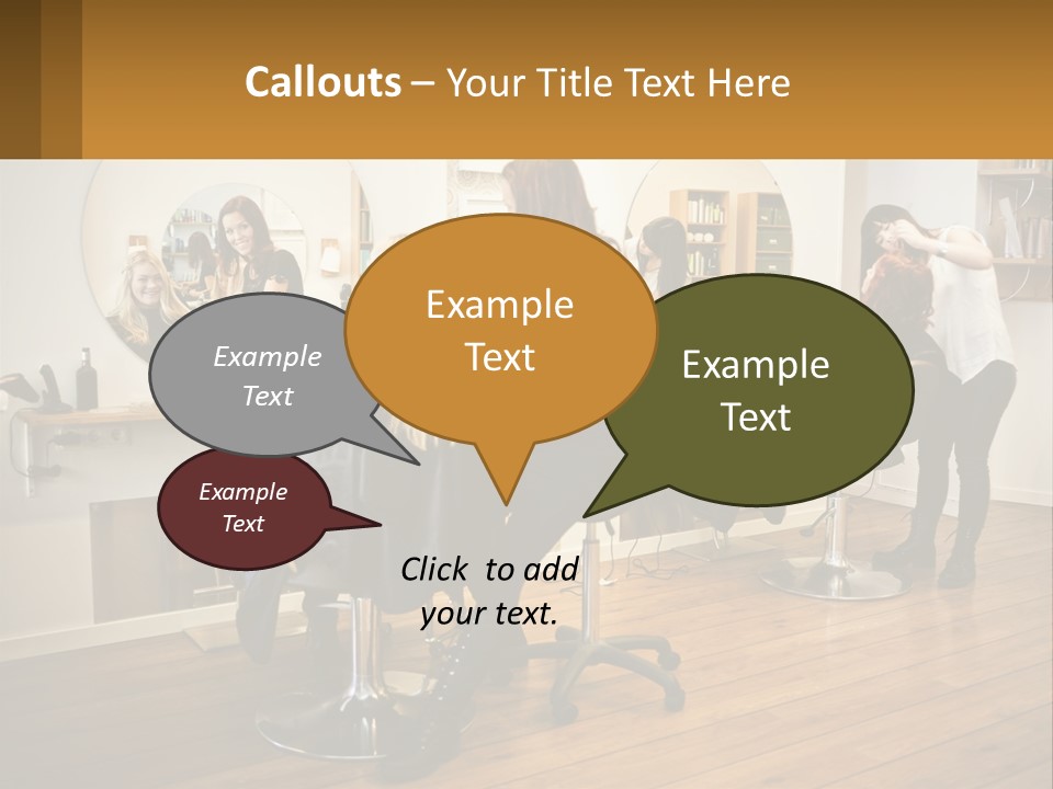 Color Image Hair Salon People PowerPoint Template