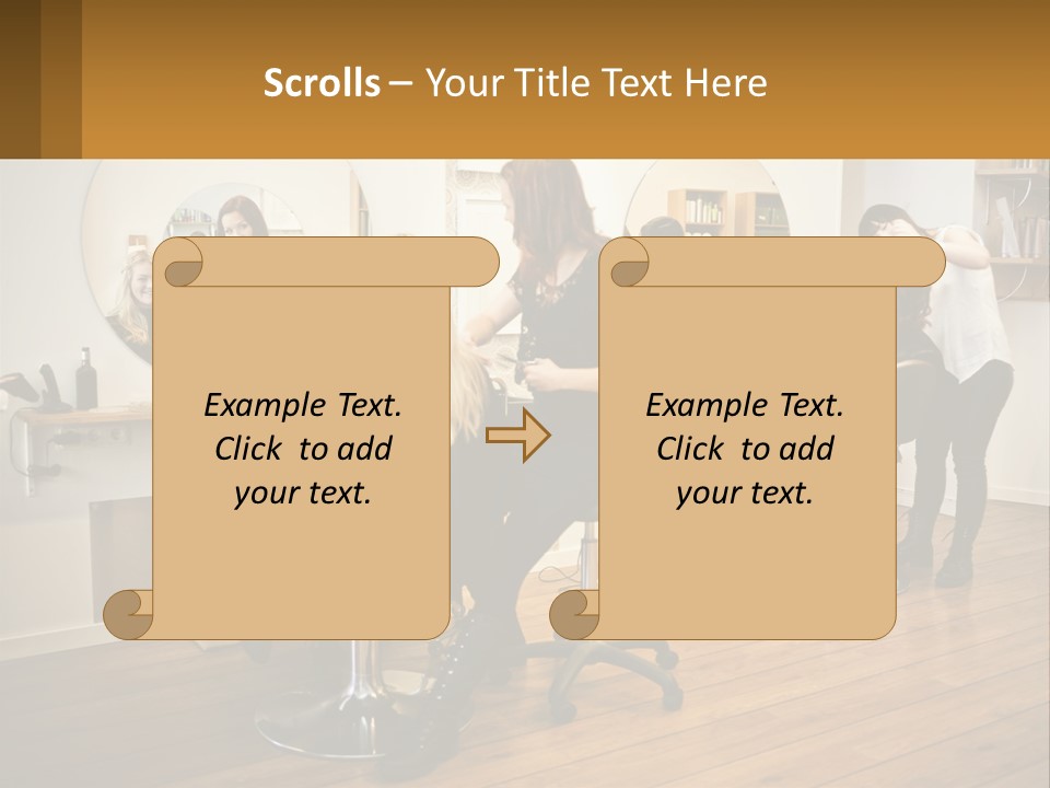 Color Image Hair Salon People PowerPoint Template