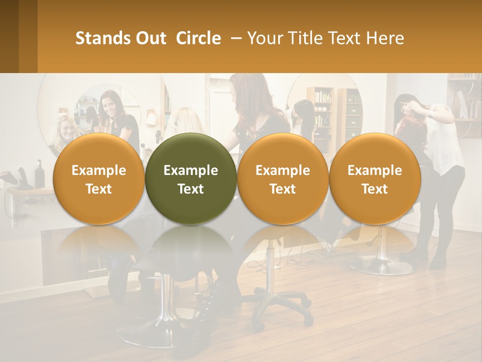 Color Image Hair Salon People PowerPoint Template