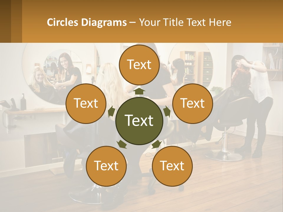 Color Image Hair Salon People PowerPoint Template