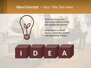 Color Image Hair Salon People PowerPoint Template
