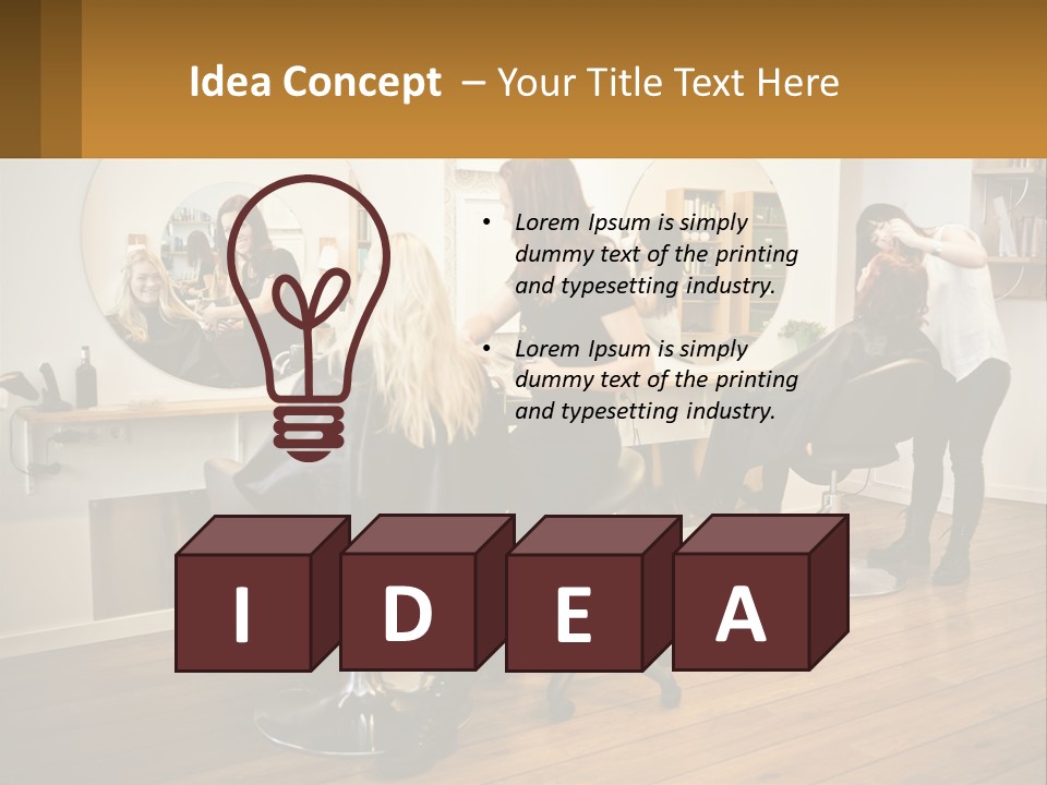 Color Image Hair Salon People PowerPoint Template