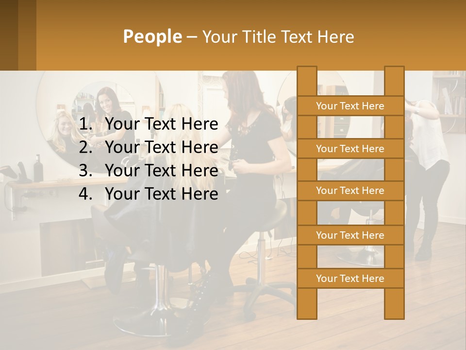 Color Image Hair Salon People PowerPoint Template