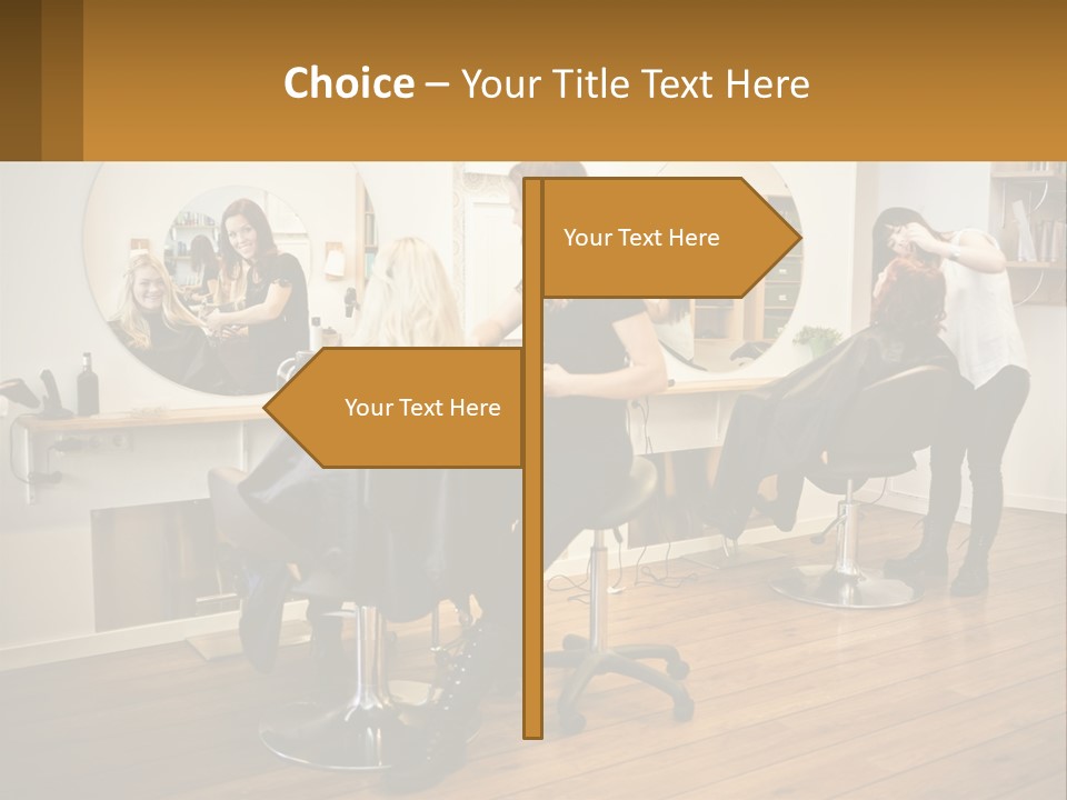 Color Image Hair Salon People PowerPoint Template