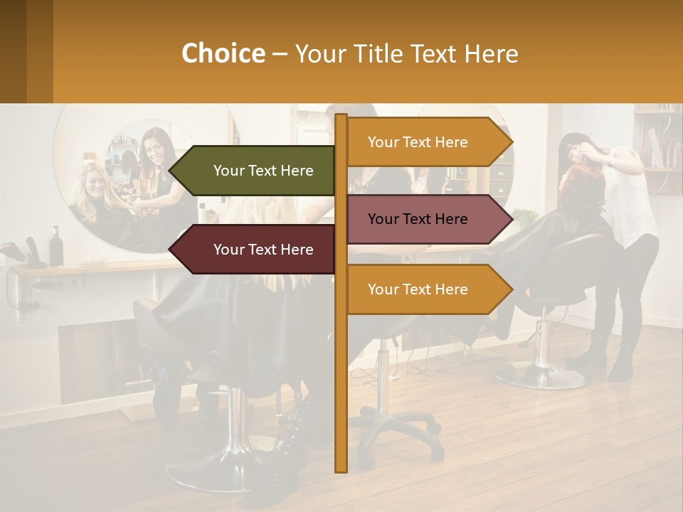 Color Image Hair Salon People PowerPoint Template