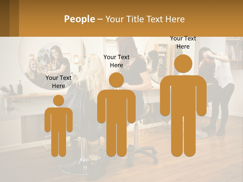 Color Image Hair Salon People PowerPoint Template