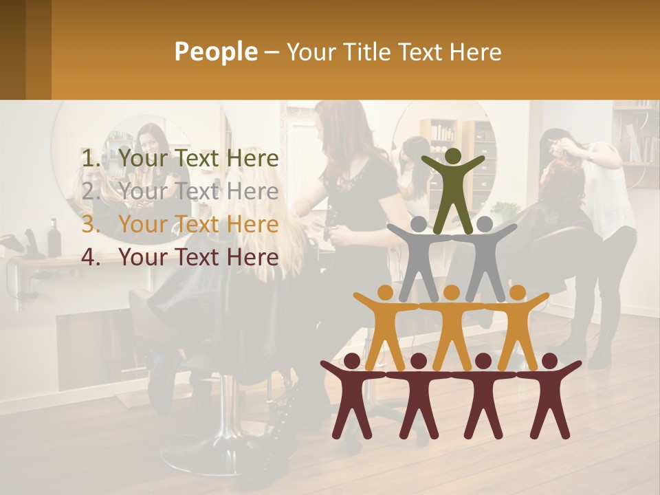 Color Image Hair Salon People PowerPoint Template