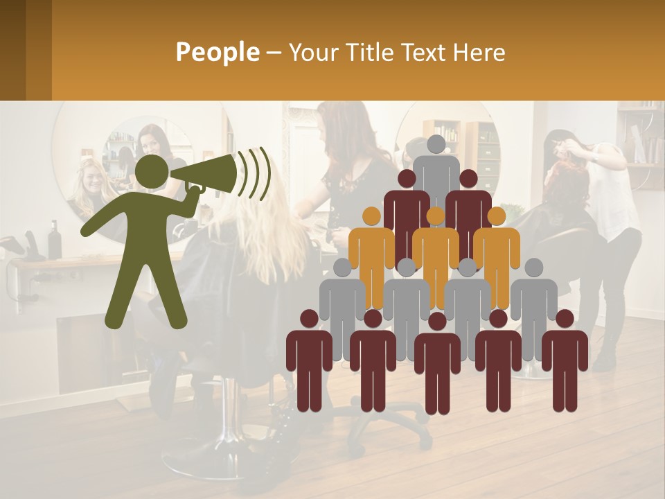 Color Image Hair Salon People PowerPoint Template