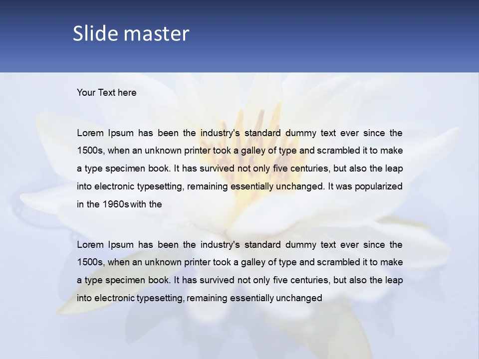 Blue Flower Yellow PowerPoint Template