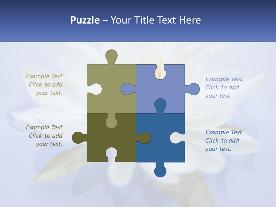 Blue Flower Yellow PowerPoint Template