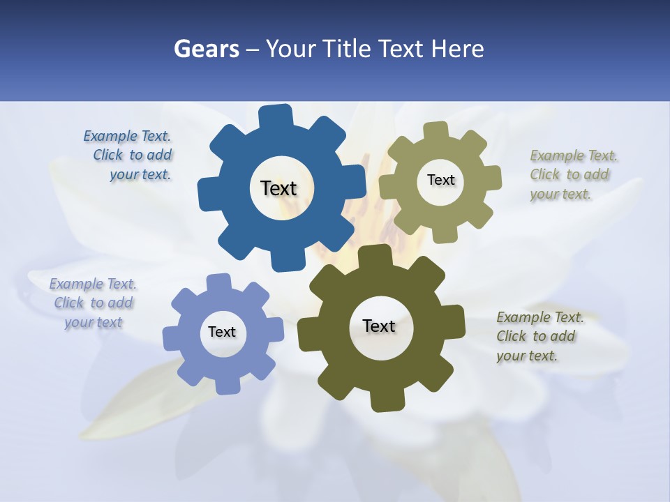 Blue Flower Yellow PowerPoint Template