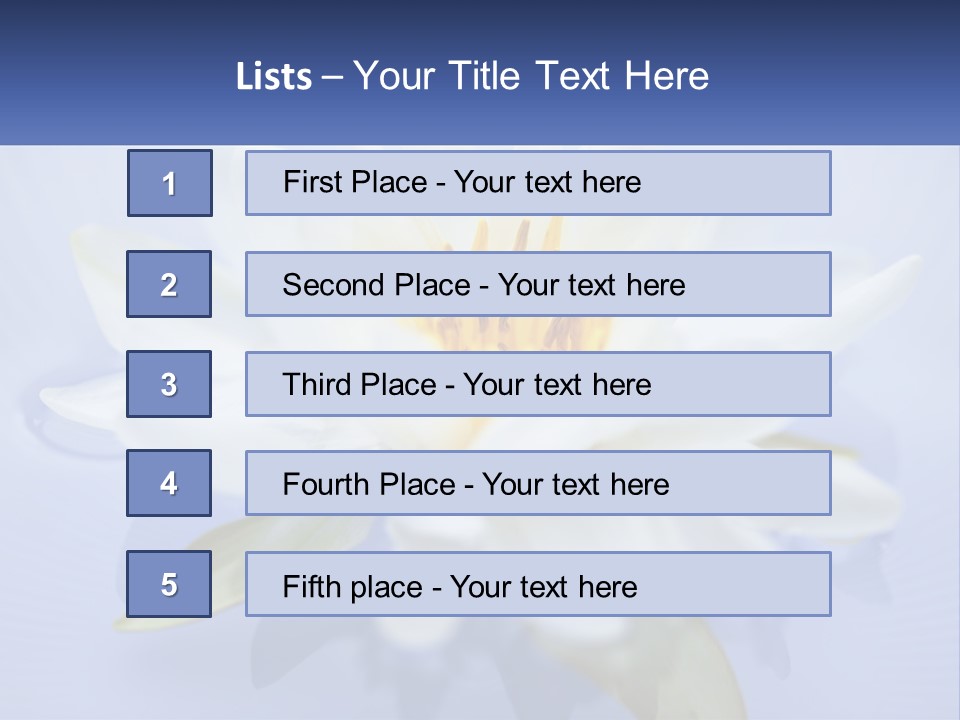 Blue Flower Yellow PowerPoint Template