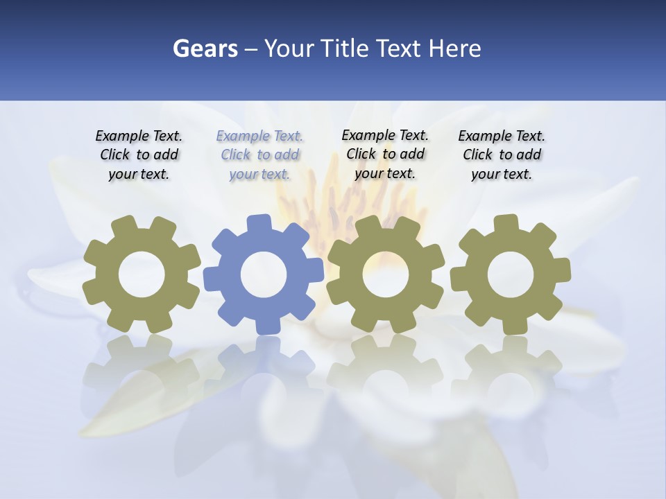 Blue Flower Yellow PowerPoint Template