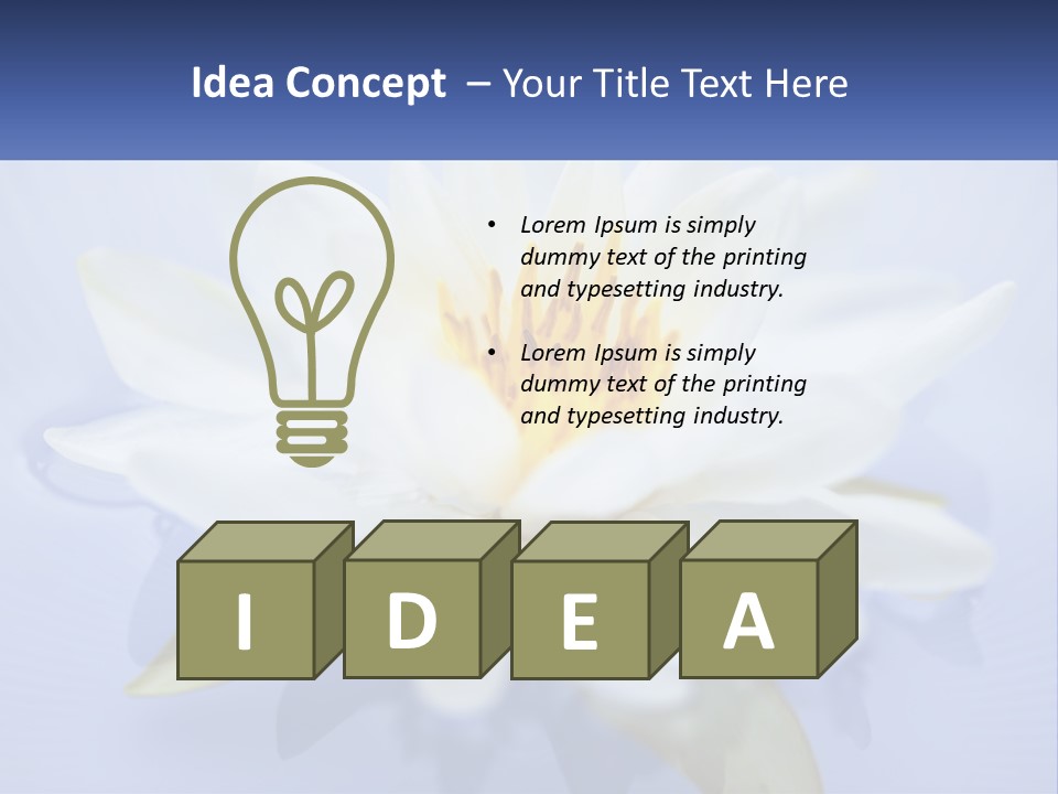 Blue Flower Yellow PowerPoint Template