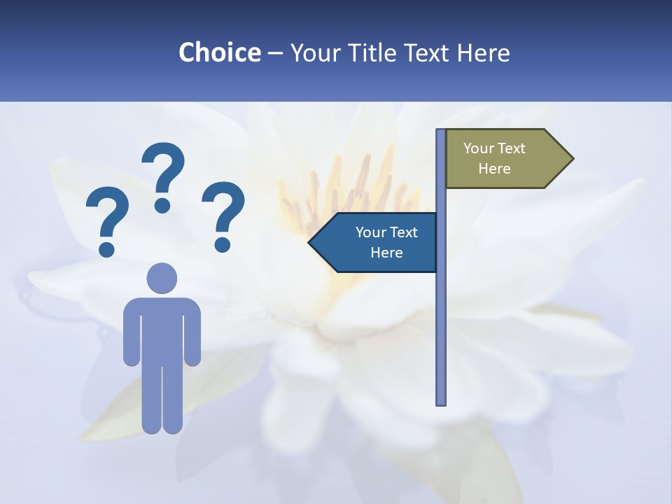 Blue Flower Yellow PowerPoint Template