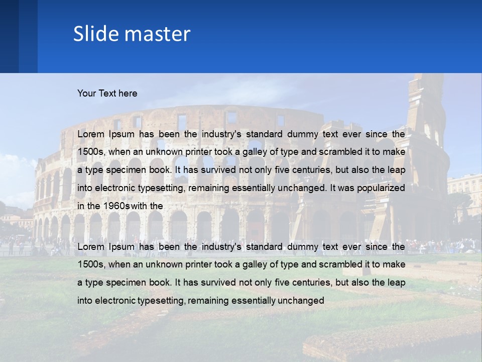 Brick Stadium Exterior PowerPoint Template