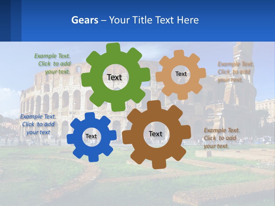 Brick Stadium Exterior PowerPoint Template