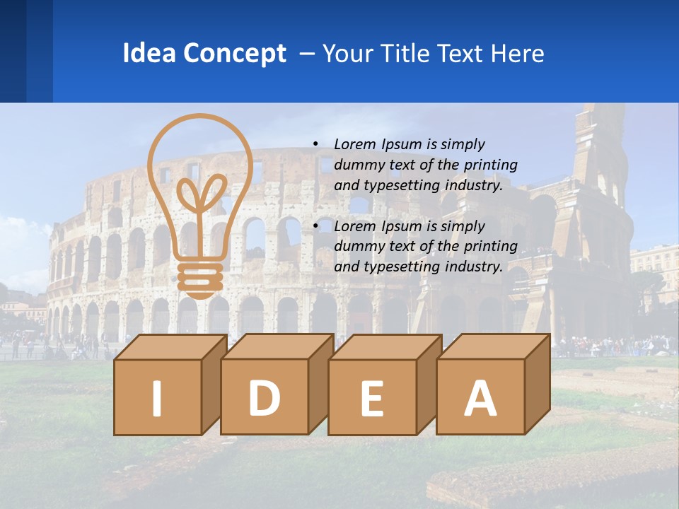 Brick Stadium Exterior PowerPoint Template