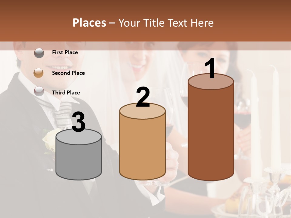 Smoking Wine Bride PowerPoint Template