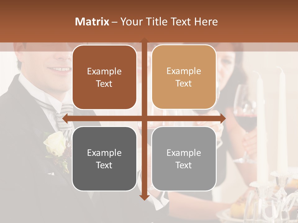 Smoking Wine Bride PowerPoint Template